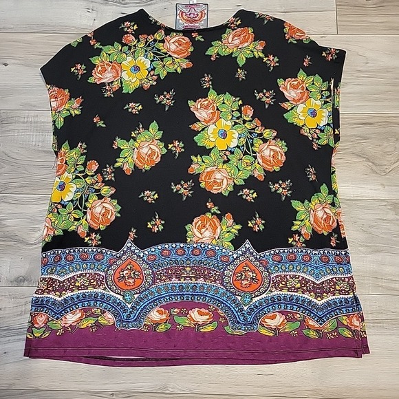 Johnny Was The‎ Janie Favorite Dolman Top Womens Med V-Neck Spark Bohemian Tunic - Picture 4 of 10